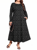 SHOWMALL Women's Plus Size Long Sleeve Maxi Dresses