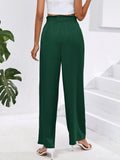 Chiclily Women Wide Leg Pants with Pockets High Waist Loose Belt Flowy Casual Trousers