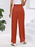 Chiclily Women Wide Leg Pants with Pockets High Waist Loose Belt Flowy Casual Trousers