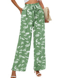 Chiclily Women Wide Leg Pants with Pockets High Waist Loose Belt Flowy Casual Trousers