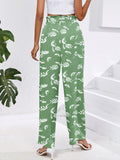 Chiclily Women Wide Leg Pants with Pockets High Waist Loose Belt Flowy Casual Trousers