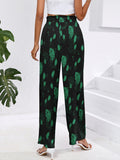 Chiclily Women Wide Leg Pants with Pockets High Waist Loose Belt Flowy Casual Trousers