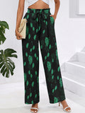Chiclily Women Wide Leg Pants with Pockets High Waist Loose Belt Flowy Casual Trousers