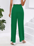 Chiclily Women Wide Leg Pants with Pockets High Waist Loose Belt Flowy Casual Trousers