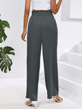 Chiclily Women Wide Leg Pants with Pockets High Waist Loose Belt Flowy Casual Trousers