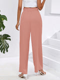 Chiclily Women Wide Leg Pants with Pockets High Waist Loose Belt Flowy Casual Trousers
