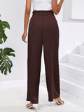Chiclily Women Wide Leg Pants with Pockets High Waist Loose Belt Flowy Casual Trousers