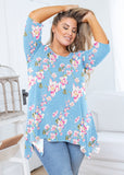 Ladies Crewneck Swing Tunic Top