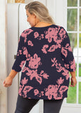 Women's Plus Size 3/4 Sleeve Twist Knot Tunic