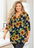 Women's Plus Size 3/4 Sleeve Flowy Tunic