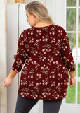 Women's Plus Size 3/4 Sleeve Twist Knot Tunic