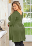 Women's Plus Size 3/4 Sleeve Babydoll Tunic