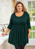 SHOWMALL 3/4 Sleeve Babydoll Tunic