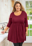 SHOWMALL 3/4 Sleeve Babydoll Tunic