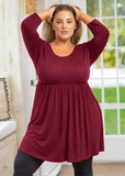 SHOWMALL 3/4 Sleeve Babydoll Tunic