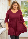 SHOWMALL 3/4 Sleeve Babydoll Tunic