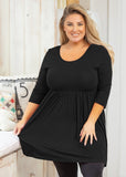 SHOWMALL 3/4 Sleeve Babydoll Tunic