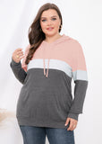 Color Block Hoodies Pullover Tunic
