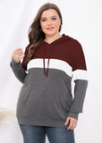 Color Block Hoodies Pullover Tunic