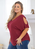 Short Sleeve Tunic Cold Shoulder Shirt