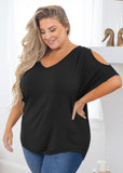 Short Sleeve Tunic Cold Shoulder Shirt