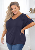 Short Sleeve Tunic Cold Shoulder Shirt