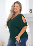 Short Sleeve Tunic Cold Shoulder Shirt