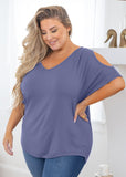 Short Sleeve Tunic Cold Shoulder Shirt