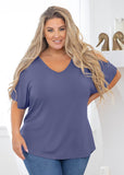 Short Sleeve Tunic Cold Shoulder Shirt