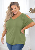 Short Sleeve Tunic Cold Shoulder Shirt