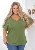 Short Sleeve Tunic Cold Shoulder Shirt